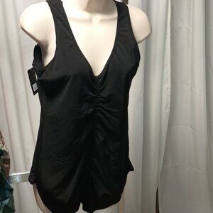 Shaper 1X Bodysuit Black Ashley Stewart Smoother Cinching Compression Plus Size